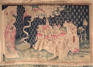 يعلن الملاك الثاني عن سقوط بابل ، رقم 50 من "نهاية العالم للغضب" ، 1373-87 (نسيج)